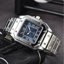 Men's Luxury Square Dial Steel Strap Watch Elegance Redefined