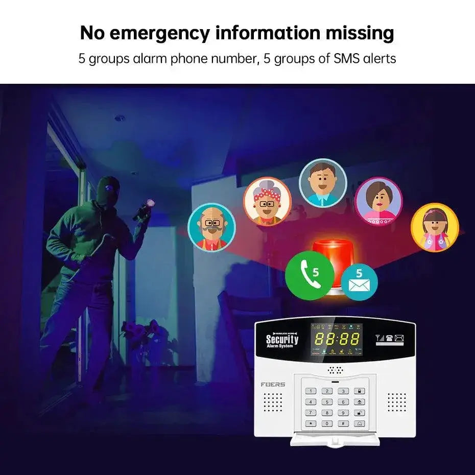 Smart WiFi GSM Alarm System With Remote Access LCD Display
