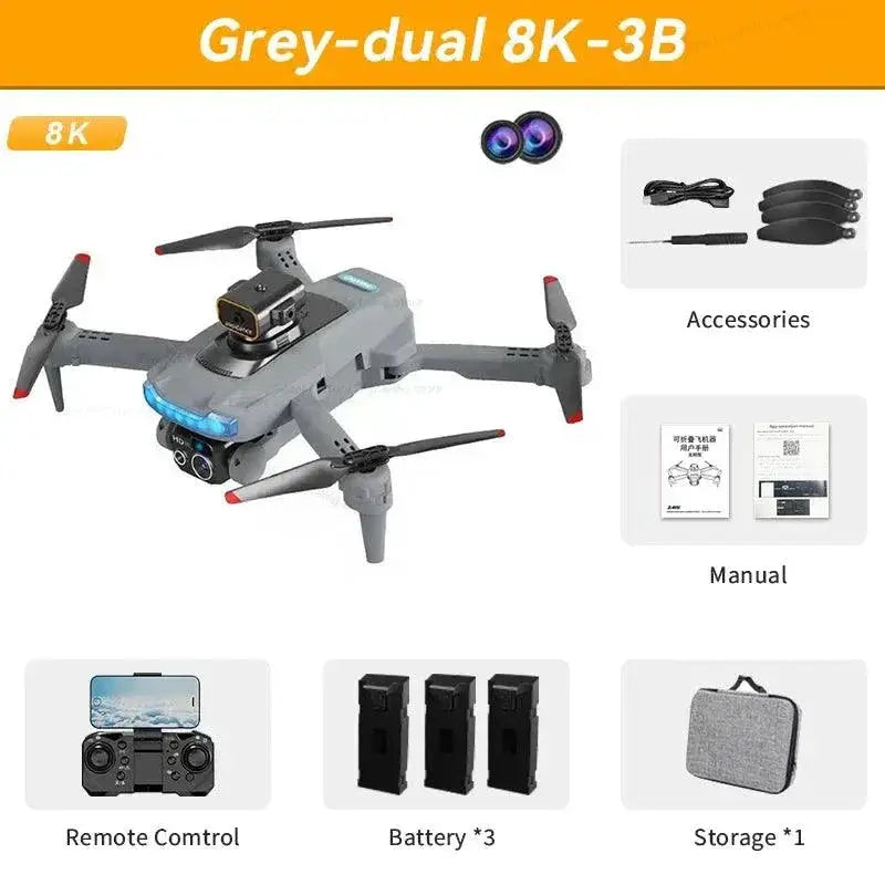 P15 Drone Pro 8K Dual Camera Quadcopter With Flight Time