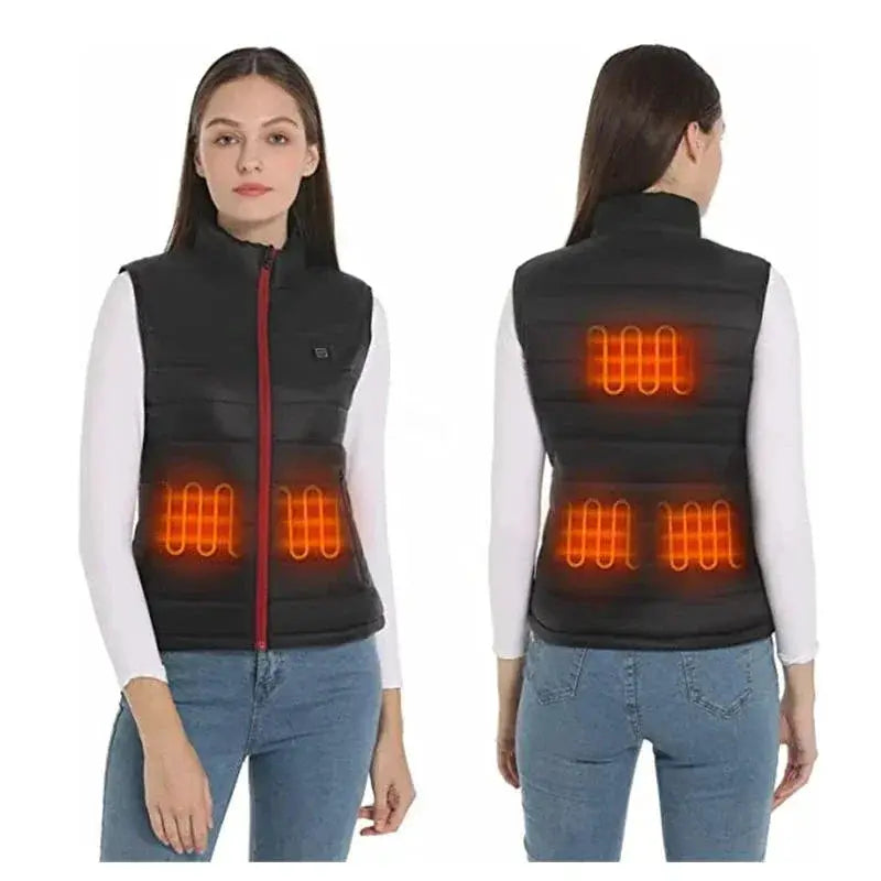Women 9 Zone Heated Vest For Camping Outdoor Warmth