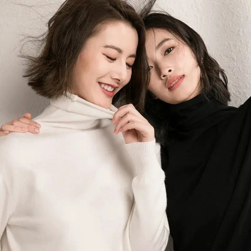 Chic Korean Turtleneck Sweater for Women 2023 Knitwear