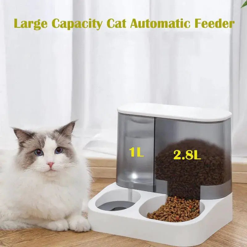 Large Cat Feeder Water Dispenser Wet Dry Separation Bowl