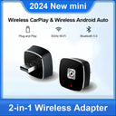 2 In 1 Wireless CarPlay Android Auto Adapter For Cars Plug And Play Easy