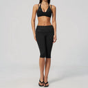 Yoga Set Women Fold Over Waist Capri Leggings