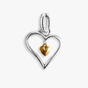 Adjustable Silver Heart Pendant Charm