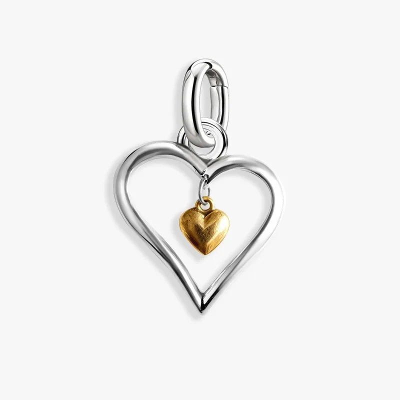 Adjustable Silver Heart Pendant Charm