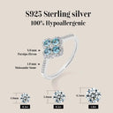 Moissanite Ring in Sterling Silver ATTAGEMS