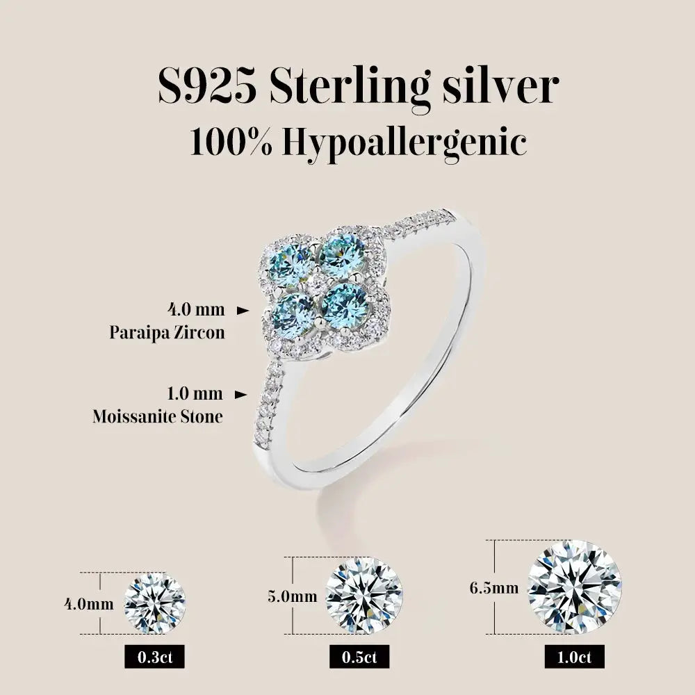 Moissanite Ring in Sterling Silver ATTAGEMS — product view 2