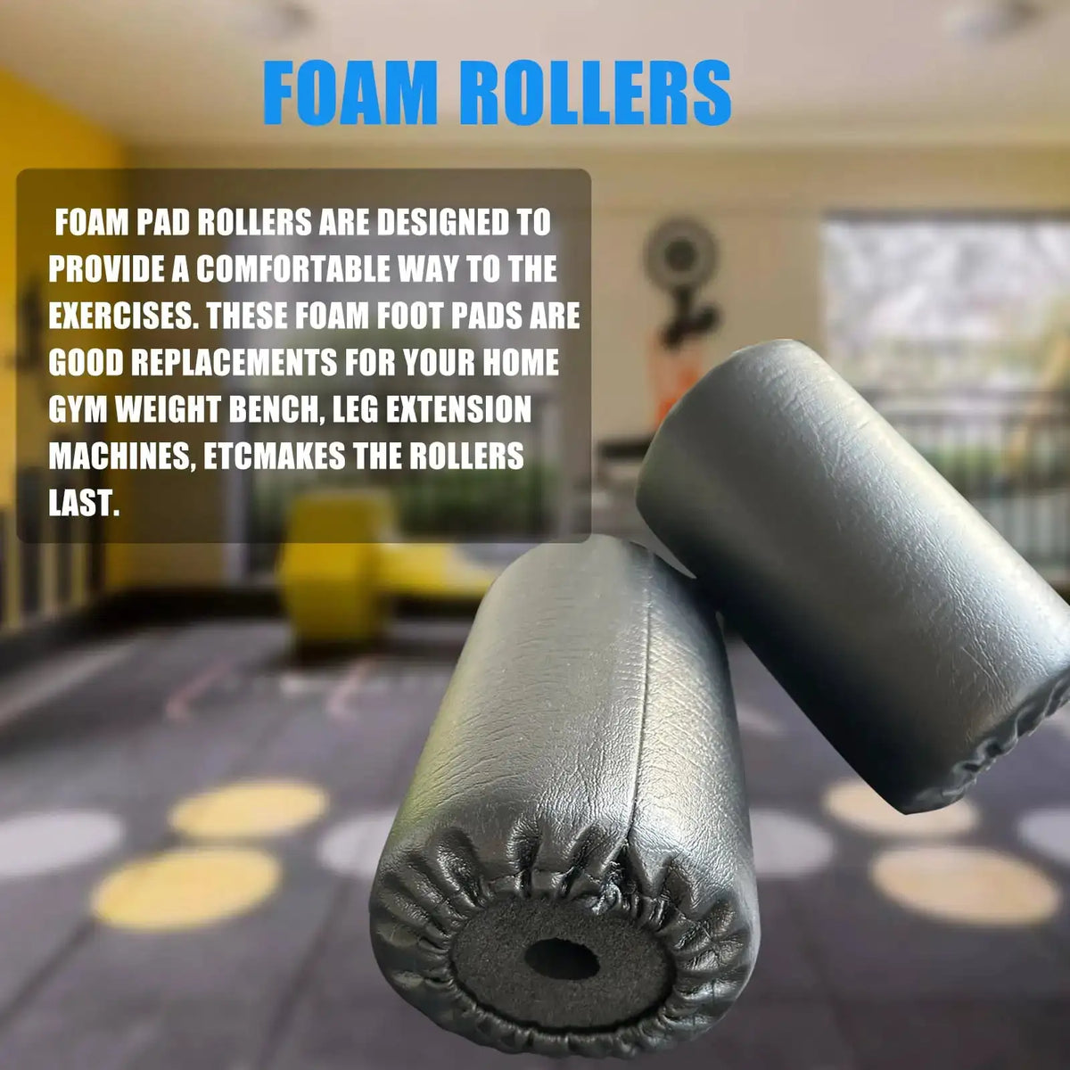 2PCS Home Gym Foam Foot Pads Exercise Machines Equipments High Density Foam Roller Weight Bench Leg Extension Curl Attachment