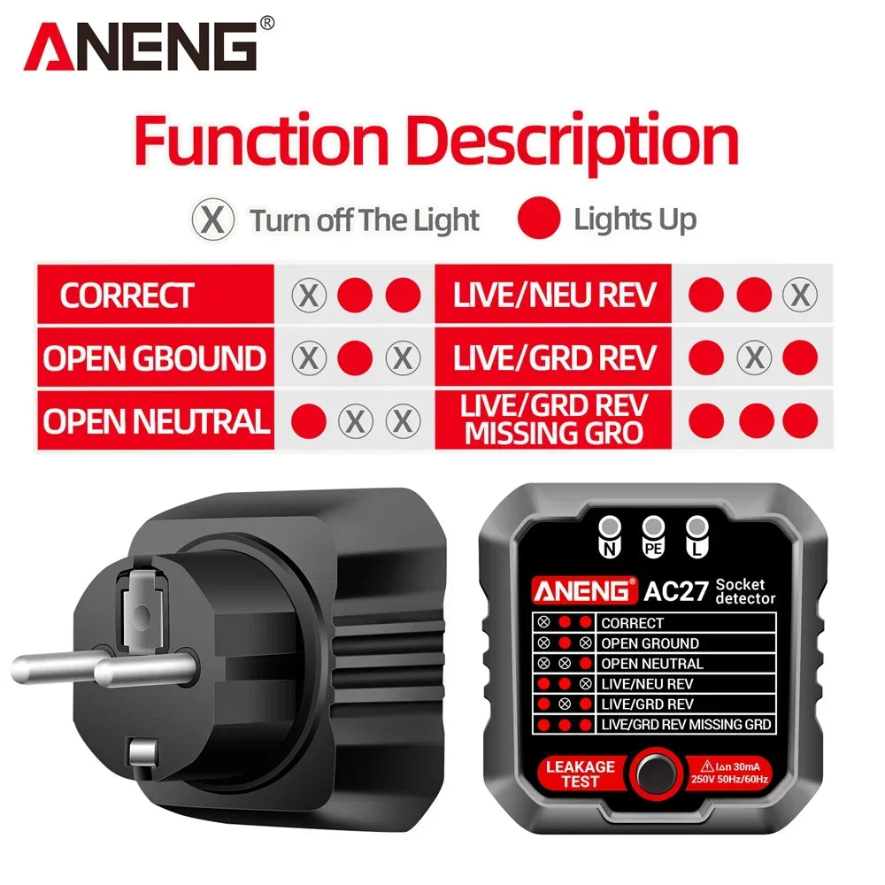Socket Tester Voltage Test Aneng