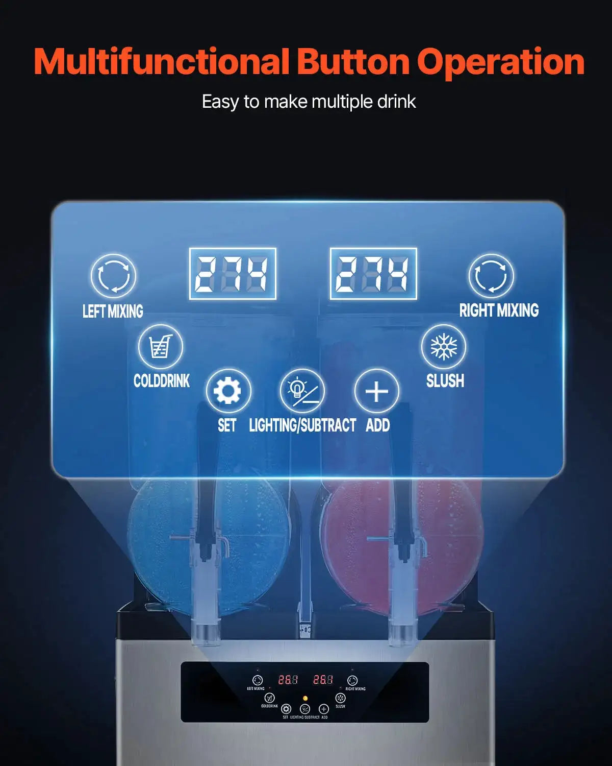 SucceBuy Commercial Slushy Machine Frozen Drink Machine Cups — product view 5