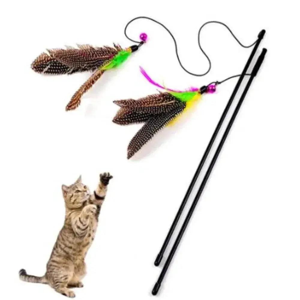 Funny Cat Teaser Rod With Feather Bell Interactive Toy