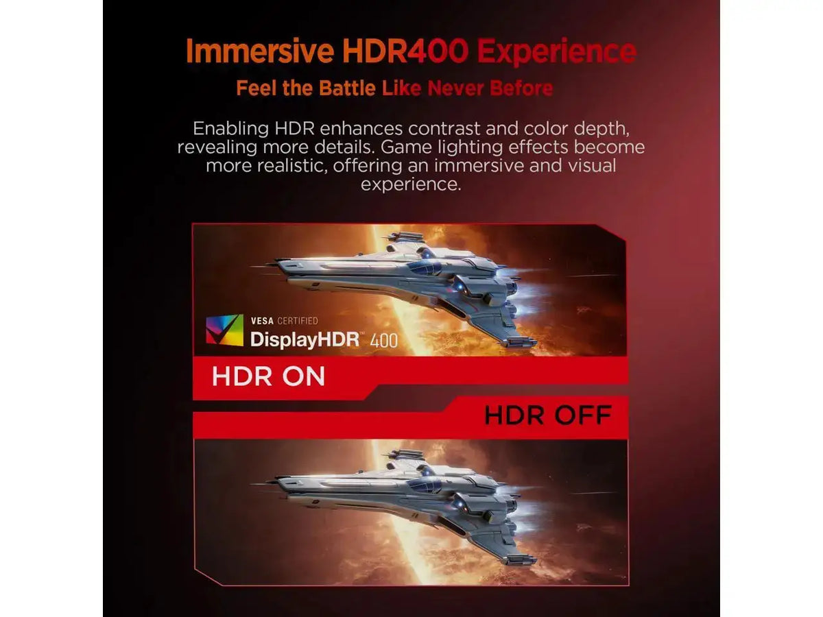 HKC 24 inch (23.8" viewable) Full HD 260hz Fast IPS 1ms HDR400 Low Blue Light 125% sRGB Compact Stand Gaming Computer Monitor G24H3D