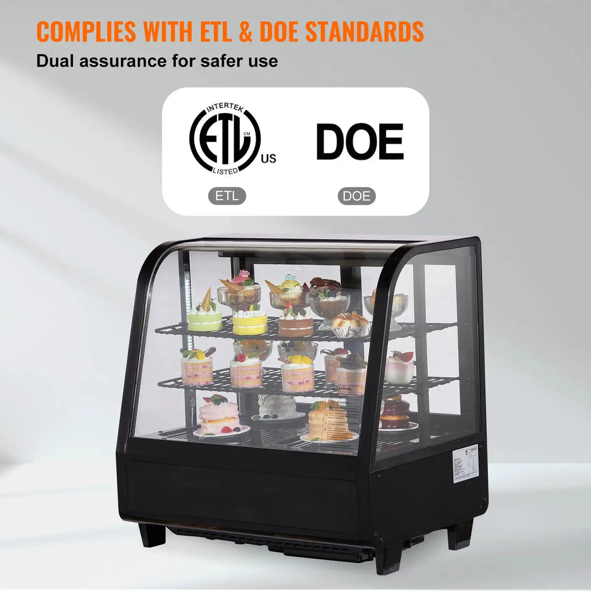 SucceBuy Refrigerated Display Case Countertop Pastry Display Case — product view 6