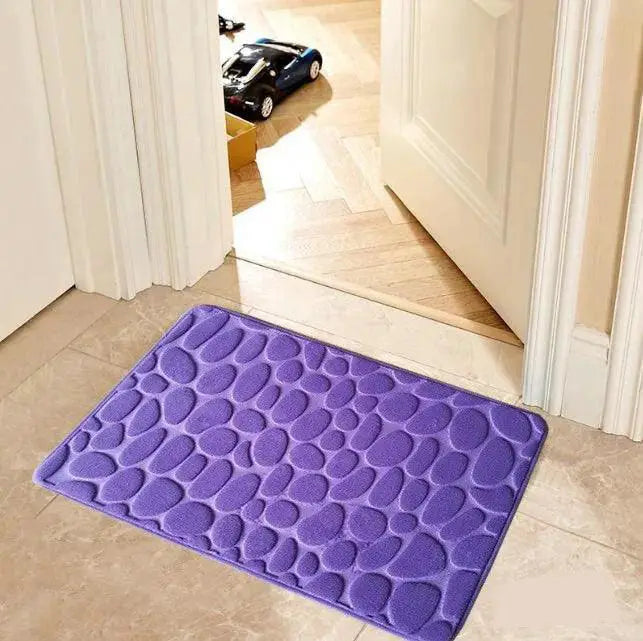 Ultra Soft Memory Foam Bath Mat Cobblestone Design Non Slip