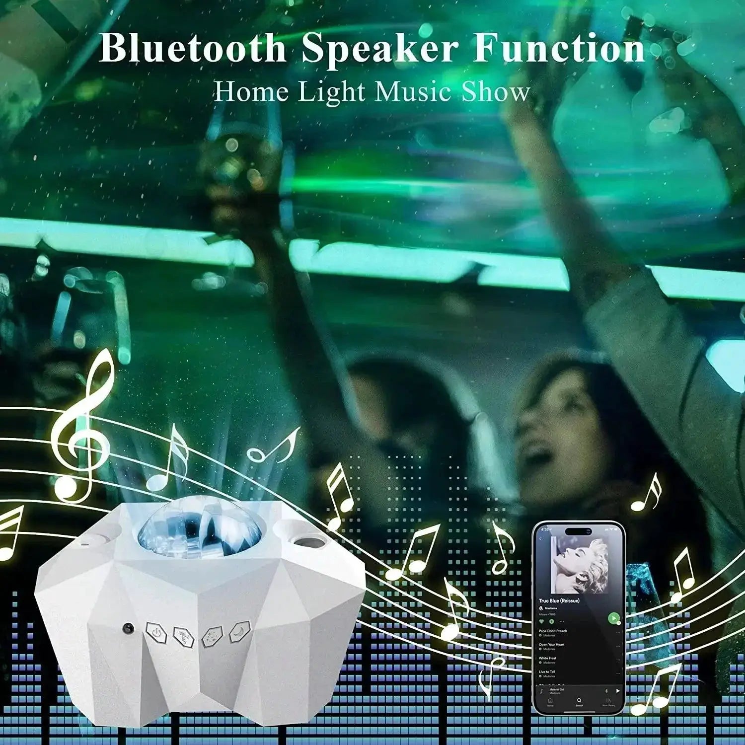 Bluetooth Galaxy Star Projector For Bedroom Ambiance Light