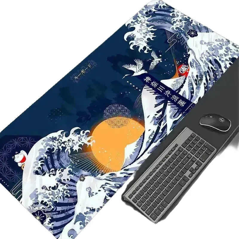 Great Wave Mousepad with Wrist Rest — product view 1