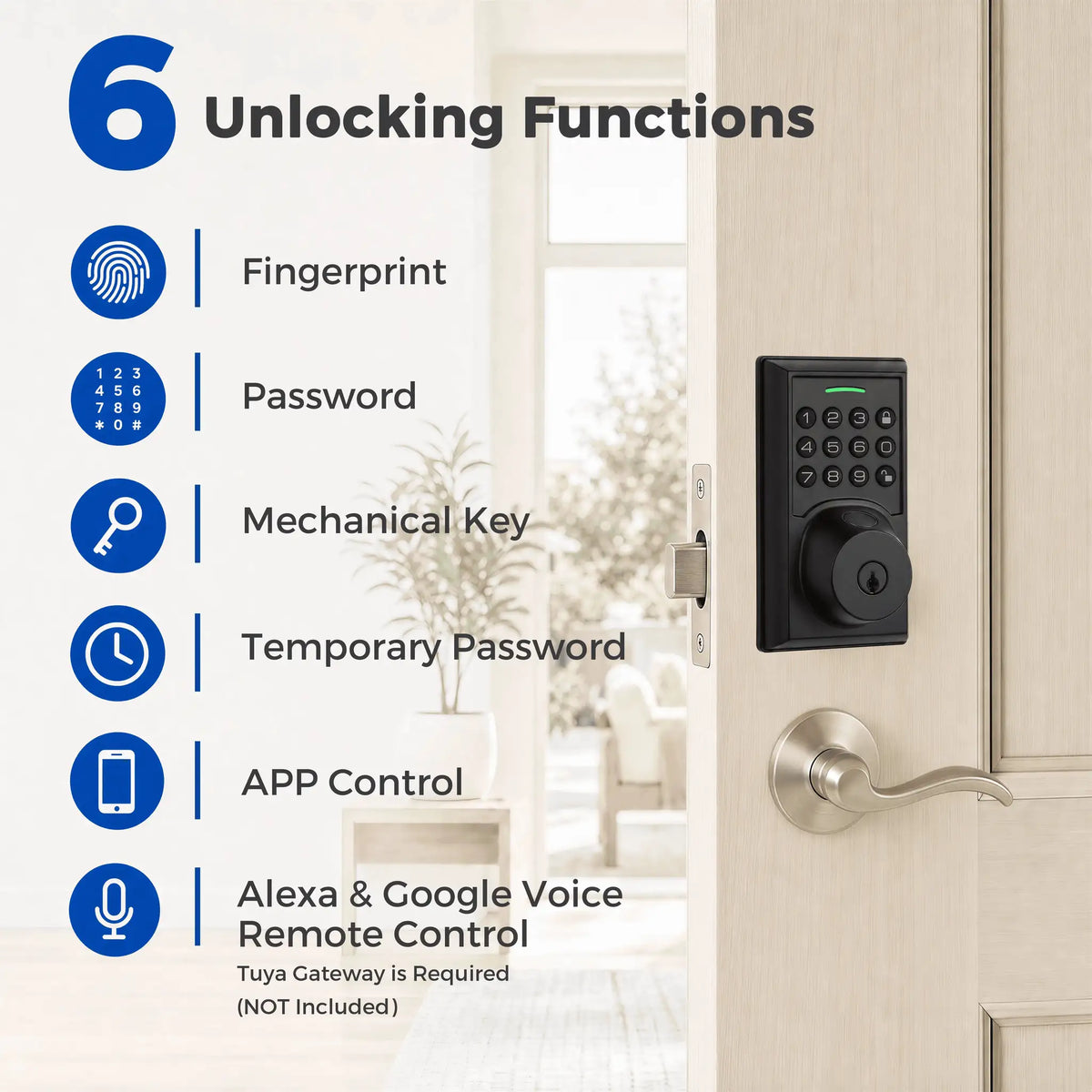 Jodays Fingerprint Smart Deadbolt — product view 3