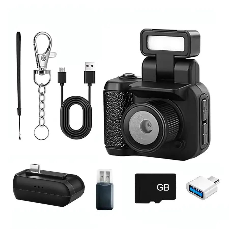 1080P Y4000 HD Mini Keychain Camera With Screen Portable Retro kids Cam Ultra Compact Pocket DV Video Recorder With Flash Lamp