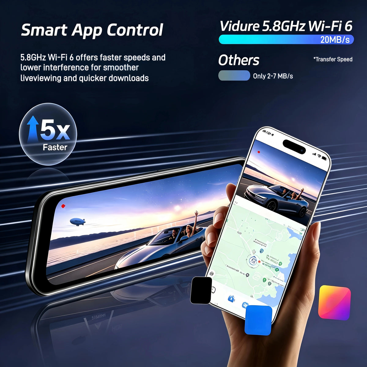 PRO Mirror Dash Cam with ADAS and BSD and LCA — product view 3