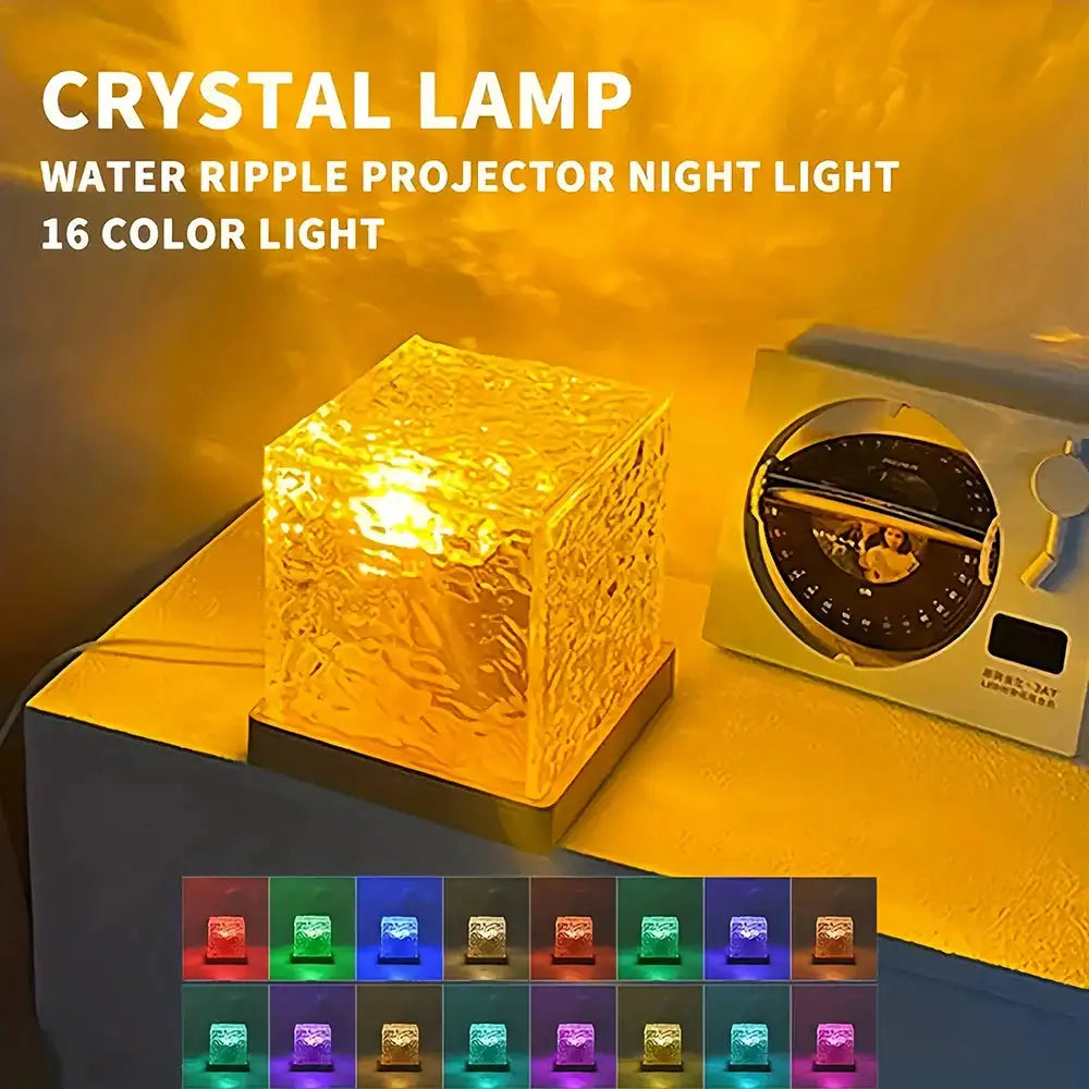 New RGB 16 Colors Night Light Remote Ocean Wave Projection Lamp Aurora Projector Lights Home Decor Rechargeable Table Nightlight