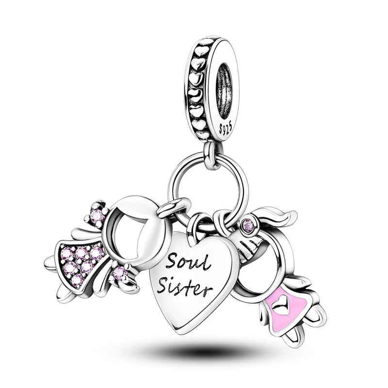Charm Bead Sterling Silver Pink