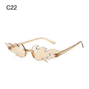 Trendy Rimless Flame Sunglasses for Women UV400 Shades