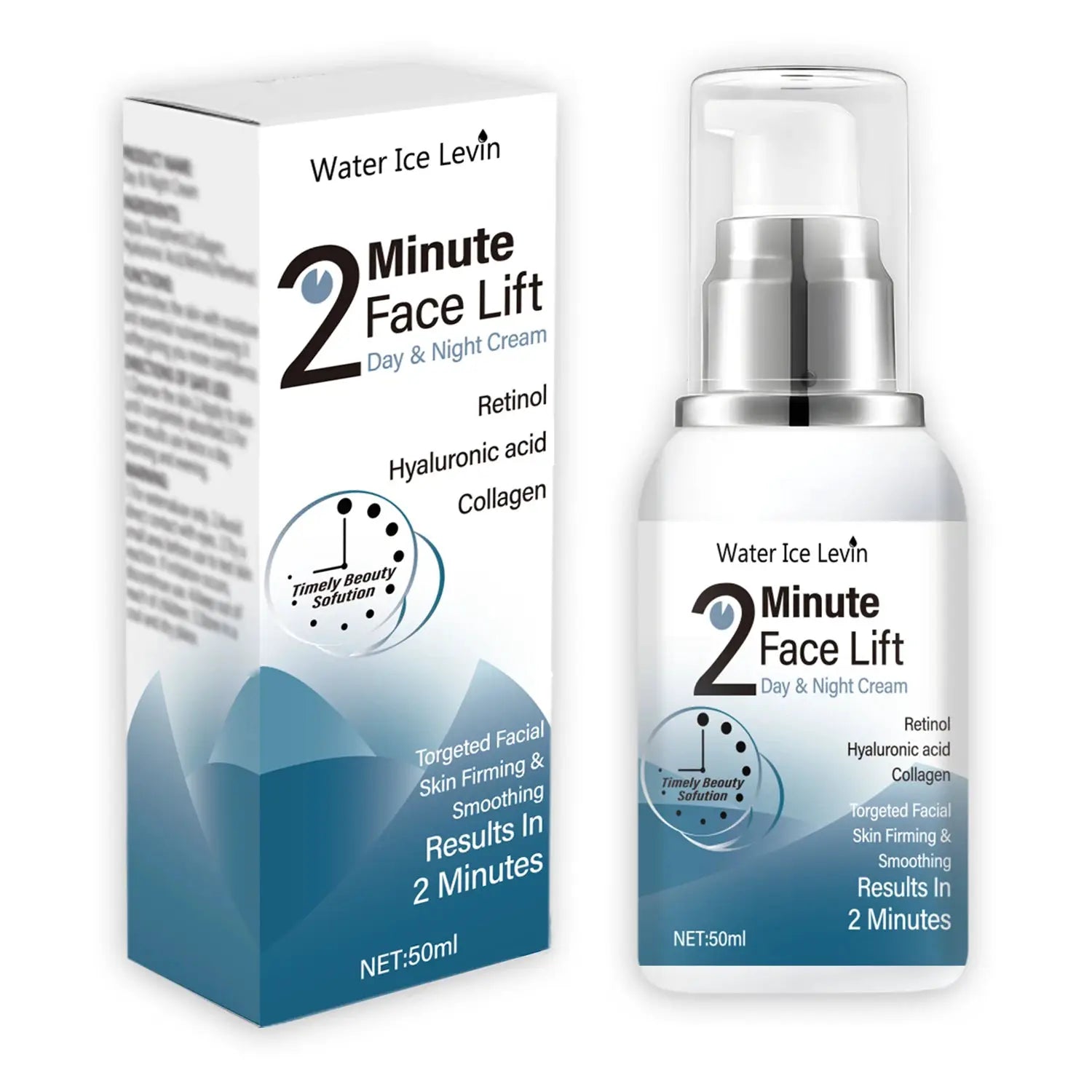 Instant Firming and Rejuvenating Handy Gadget - Water Ice Levin 2 Minute Face Lift Day and Night Cream 50ml