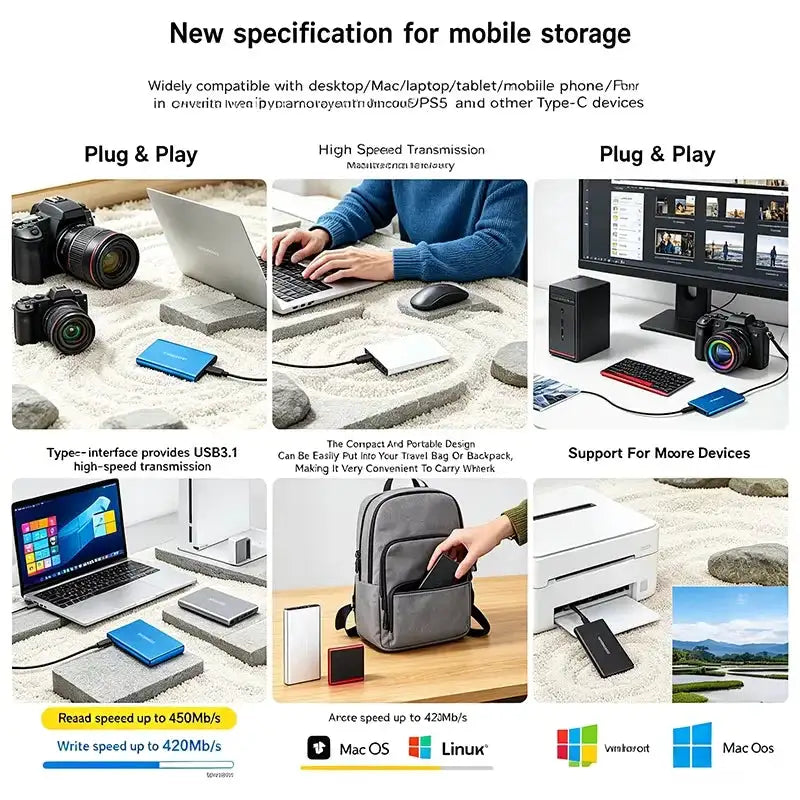 External Hard Drive Portable SSD USB Type-C Fast Transfer — product view 6