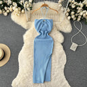 YuooMuoo Women Bodycon Knit Dress Sleeveless Knee Length Party Streetwear Summer