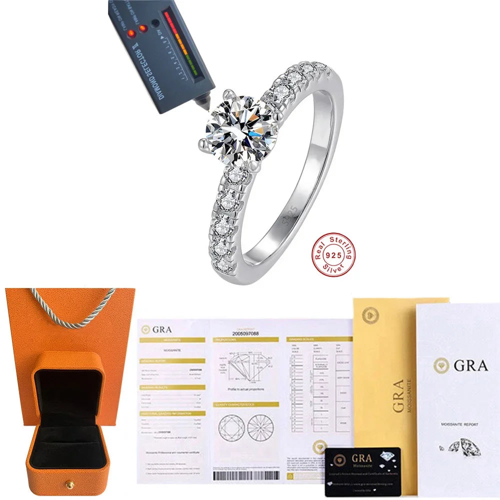 Moissanite Ring in Sterling Silver CB0803 — product view 6