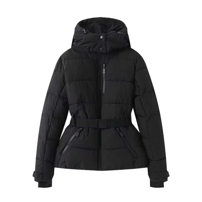 Waist Cinched Thick Hooded Jacket product image