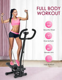 Home Cardio Adjustable Stepper With Resistance Bands Mat Home Gym
