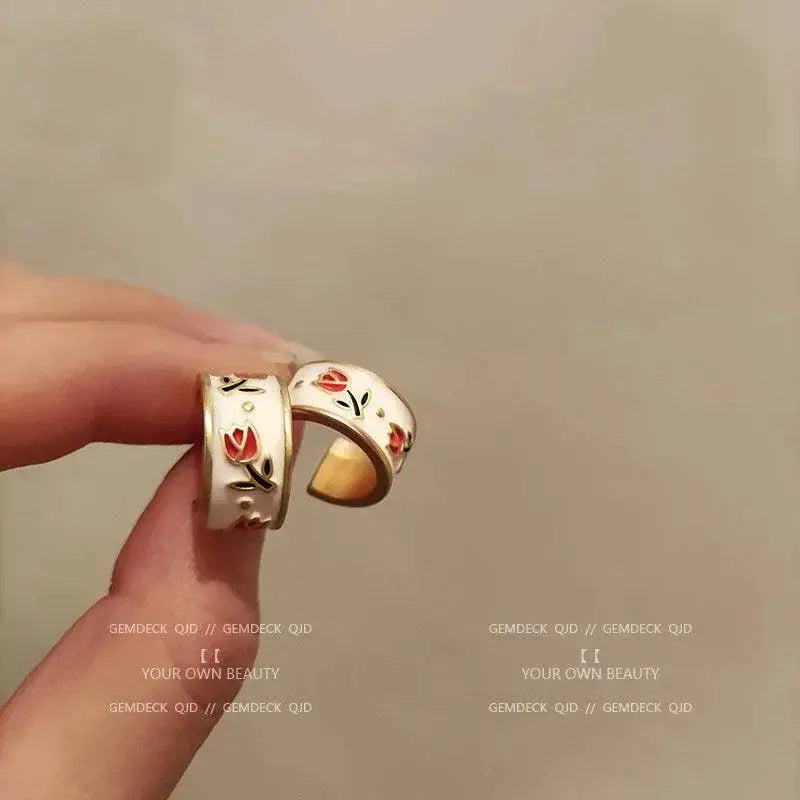 Vintage Tulips Drop Earrings for Women Fashion Jewelry