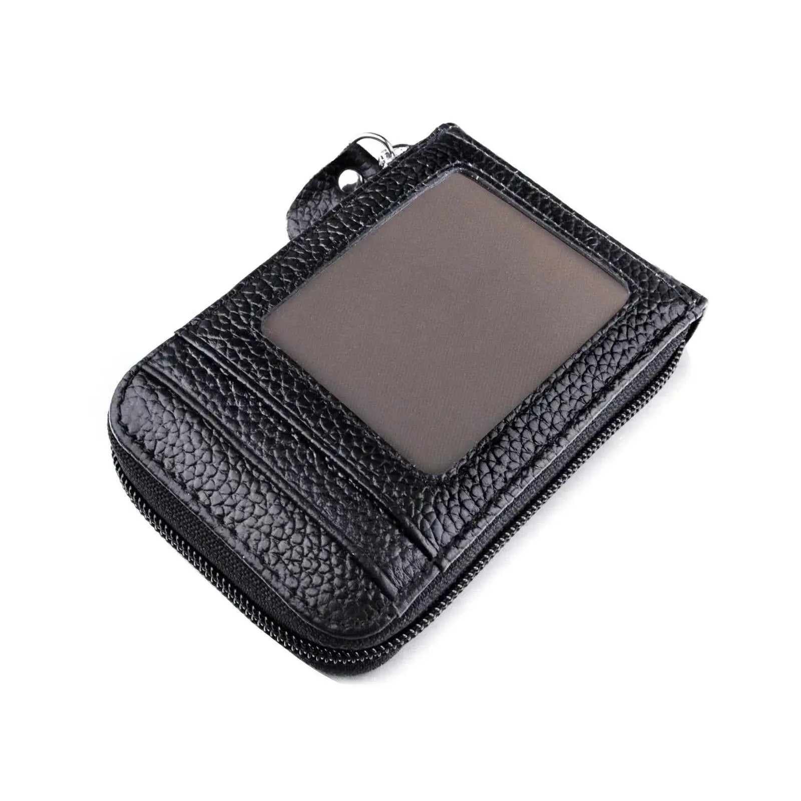 Mens Wallet Genuine PU Leather RFID Blocking Zipper Pocket