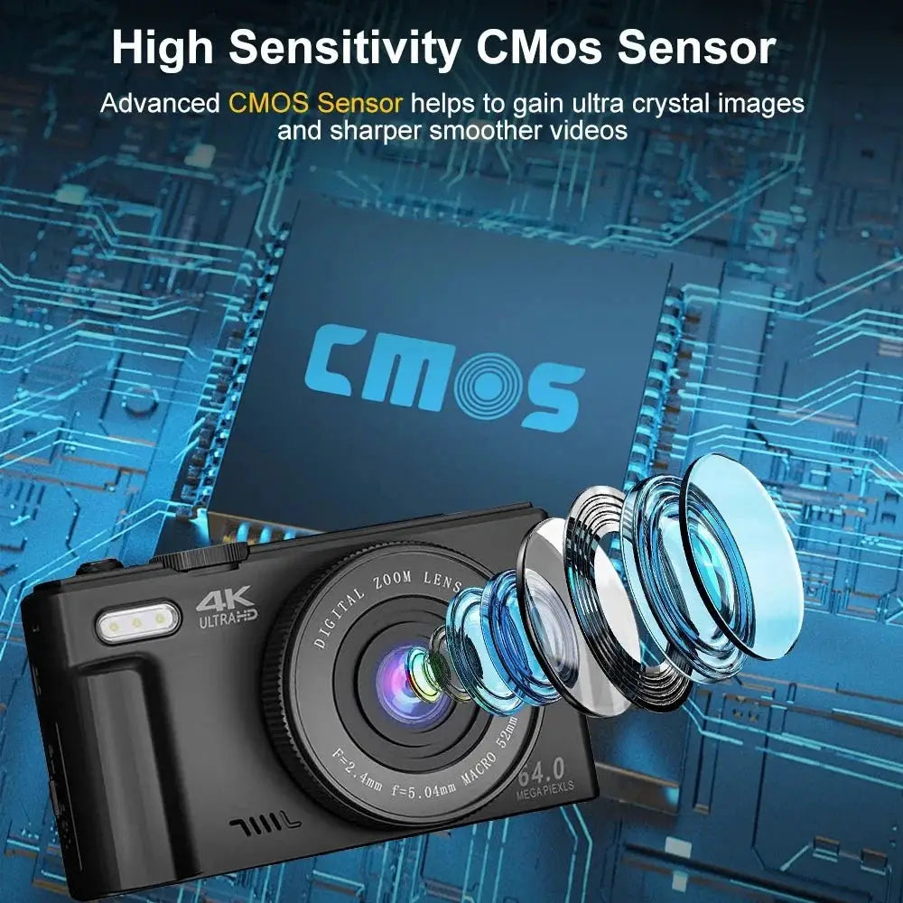 Ourlife AC600 4K Camera 64MP Autofocus 18x Zoom Flip Screen YouTube - stepyours.com