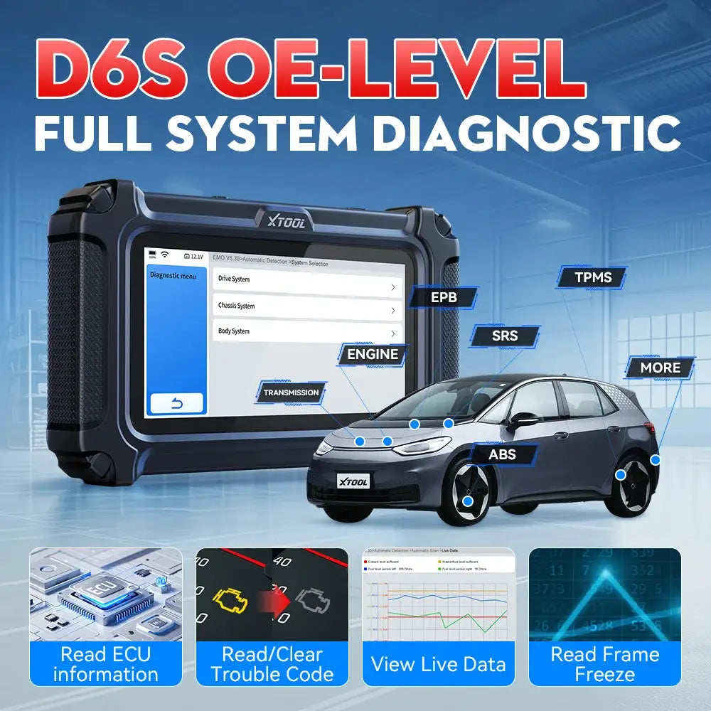XTOOL D6S Car Diagnostic Tools OBD2 Full System Diagnostic Scanner 30+ Reset Services FCA Autoauth CAN FD Lifetime Free Update