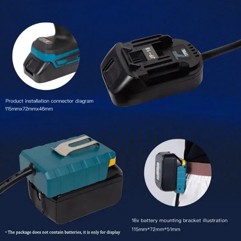 Lightweight Battery Extension Cord For Makita DeWalt EU Plug