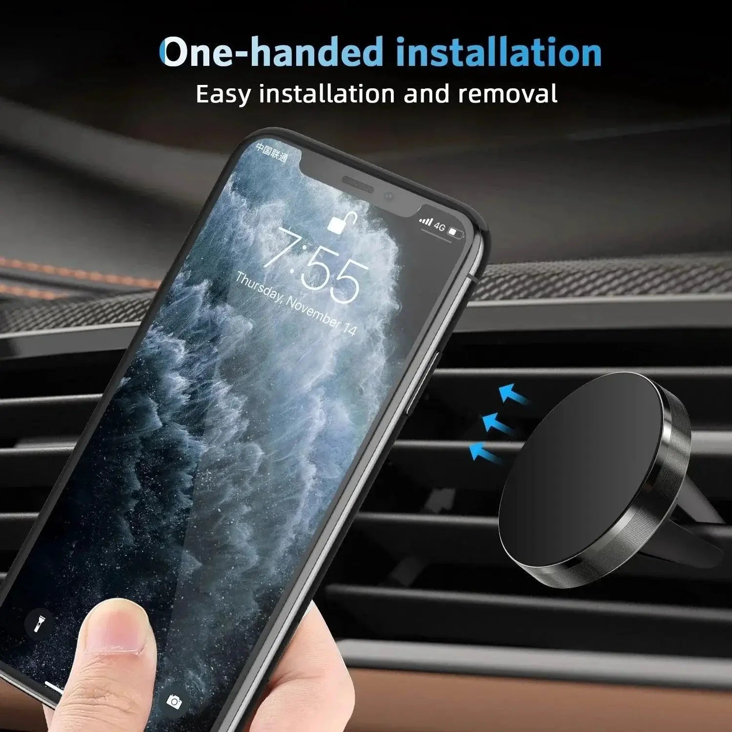 Magnetic Car Phone Holder for iPhone Pro Max Secure Mount