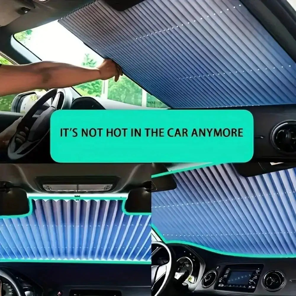Aluminum Car Sunshade Curtain, Automatic Retractable UV Protection, Heat Insulation, Easy Installation, Universal Fit