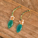 Oval Gemstone Earrings Natural Red Agate Amethyst Handmade Jewelry For Women