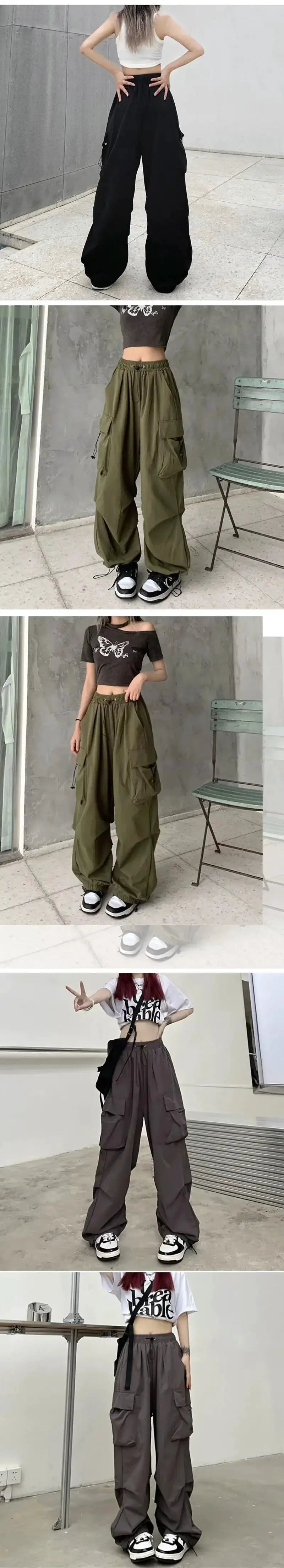Back To School Women Wide Leg Hip Hop Pants American Style