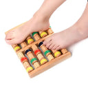 1pc 6 Rows Wood Foot Massage Roller Acupressure Trigger Point Relax Pain Stress Relief Shiatsu Roller Feet Massager Care Tools