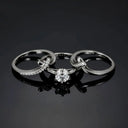 Sterling Silver Moissanite Cross Ring