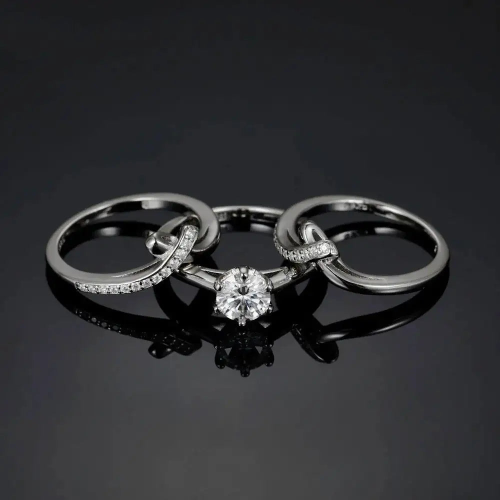 Sterling Silver Moissanite Cross Ring — product image 4