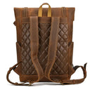 Cowhide Leather Backpack Anti Theft 20L