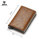 DIENQI Carbon RFID Wallet Male Mini Slim Money Card Holder