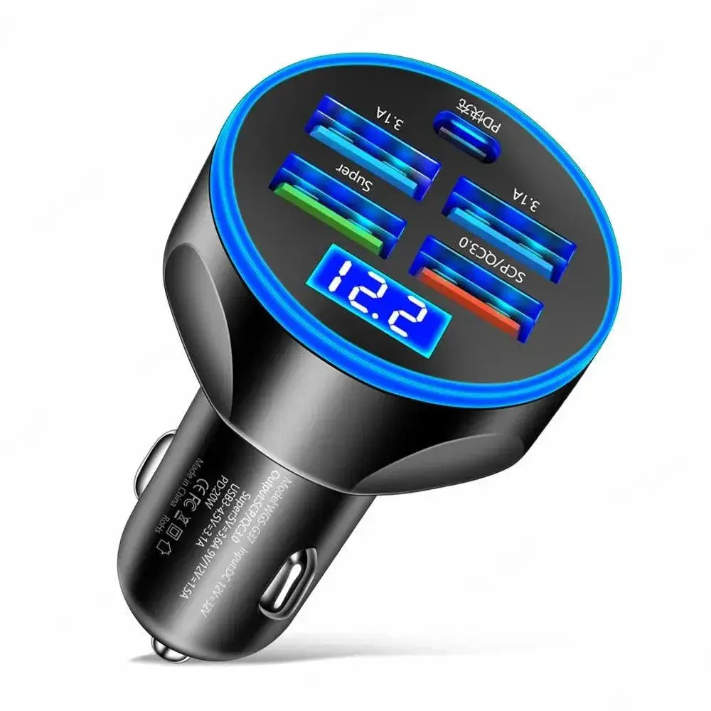 Car Charger Type C Fast Charging Power Boost Display
