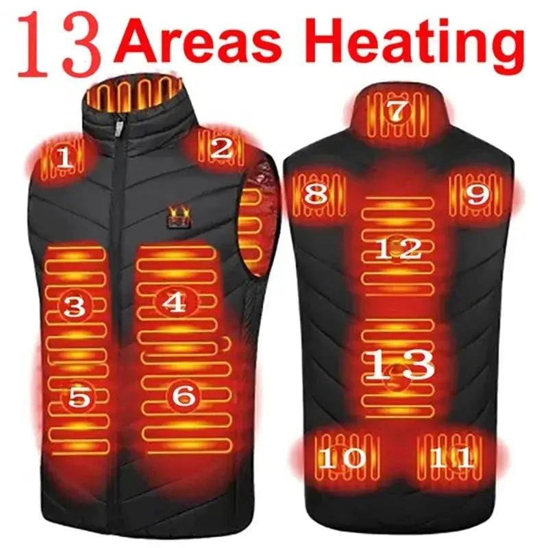 9 13 Heated Vest For Men Women USB Heating Jacket Winter