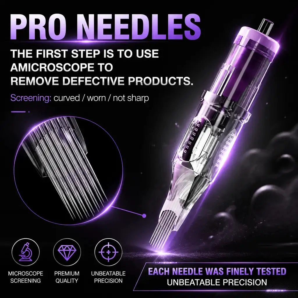 XNET 20pcs/Ink Cartridge Tattoo Needle RL/RM Disposable Safety Tattoo Needles 0.25/0.3/0.35mm for Rotary Tattoo Machine Supply